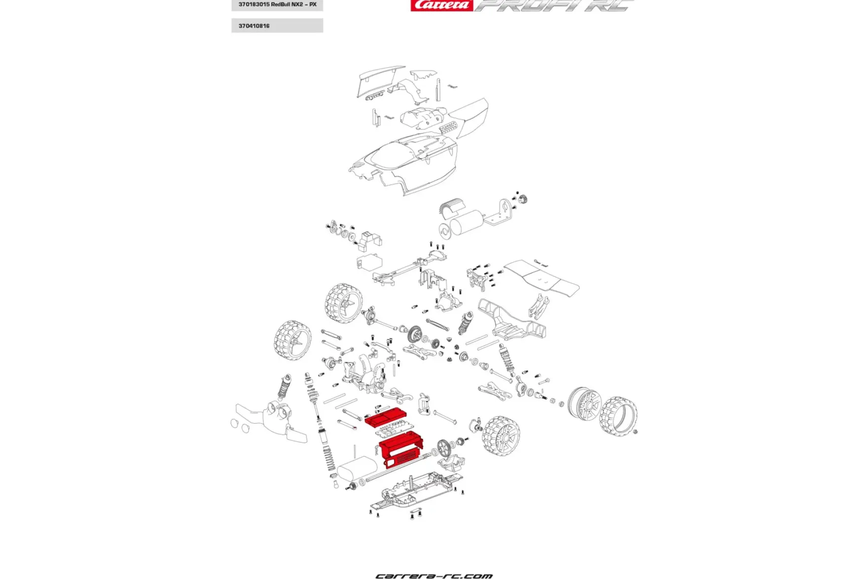 Battery compartmet incl. screws - Profi RC