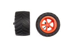 2 front wheels (tyres+wheel rims) + Wheel suspension for Carrera SUV, orange (181056)