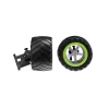 2 Front wheels with Steering axle for Green Splash (370142024, 370142019)