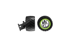 2 Front wheels with Steering axle for Green Splash (370142024, 370142019)