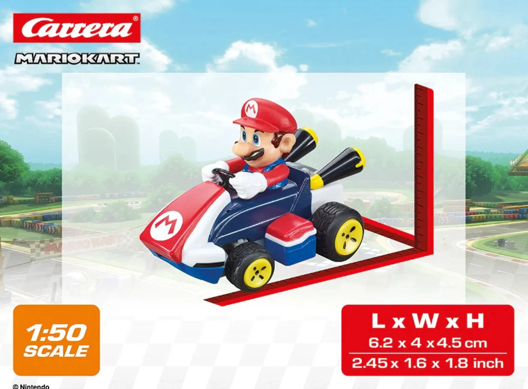 2,4GHz Mario Kart(TM) Mini RC, Mario (Paperbox)