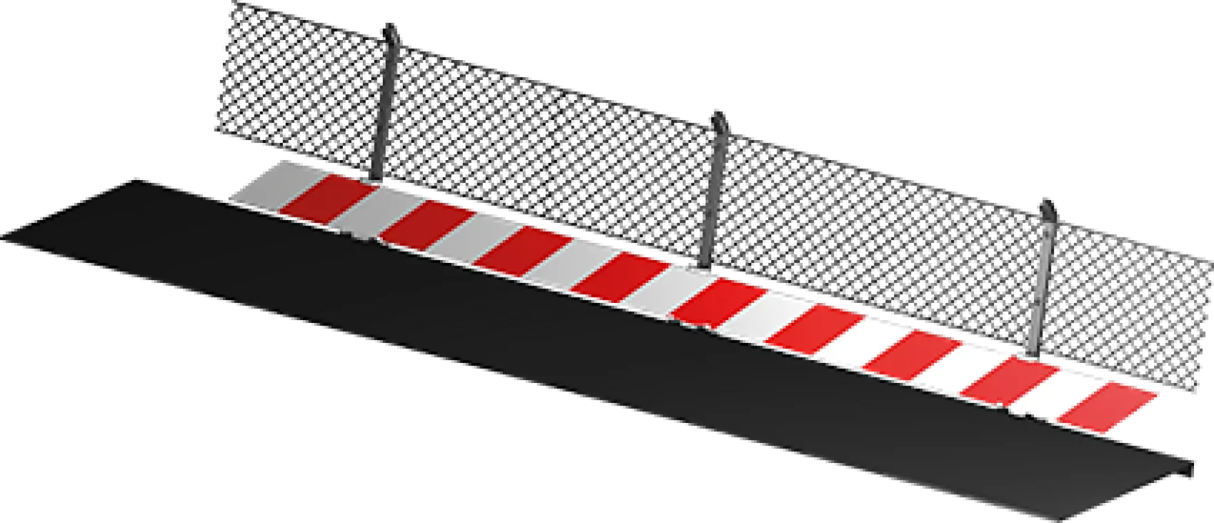 Guard Rail Barriers with Debris Fencing (2m)