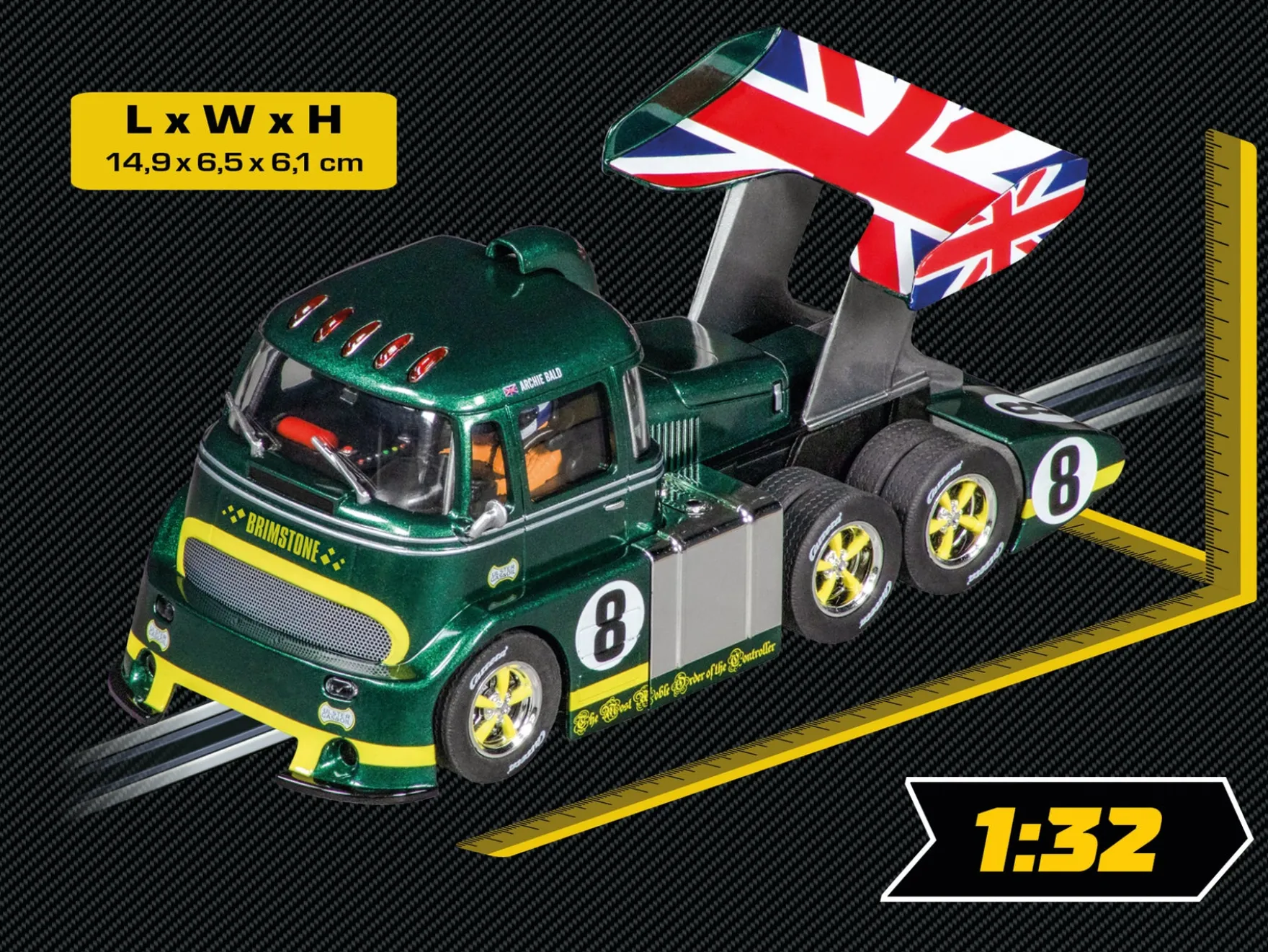 Racetruck Cabover "British Racing Green, No.8"