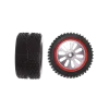 2 rear tyres with wheel rims for Carrera RC X-Fox One (202007)