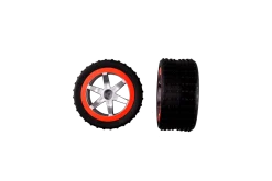 2 rear tyres with wheel rims for Agent Black Pursuit (162077)