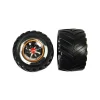 2 rear tyres with wheel rims for Inferno (140004)