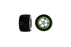 2 rear tyres with wheel rims for Green Splash (142019, 370142024)