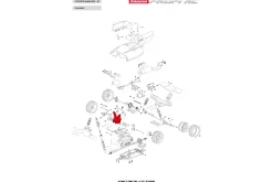 Shock mount front/Gearbox below + screws -Profi RC