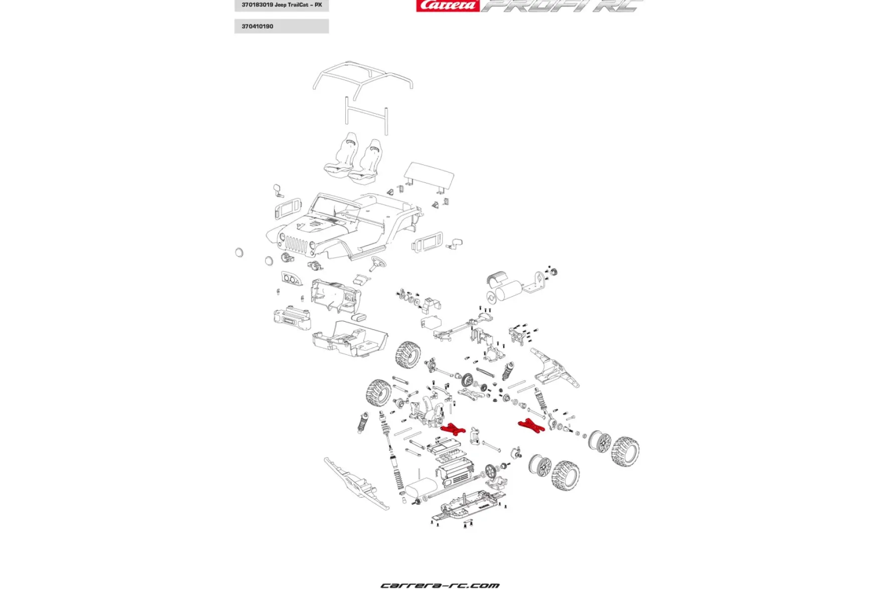 Transverse control arms front/rear - Profi RC