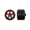 2 tyres with Steering axle for Red Galaxy (370182018)