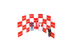 Victors' podium with set of figures